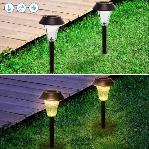 Zestaw Lamp Lampy Ogrodowe Solarne Wbijane Wodoodporne 41cm Zewnętrzne 6szt.