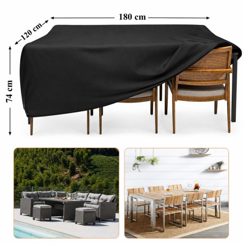 Pokrowiec Plandeka na Meble Ogrodowe Wodoodporny Stół Cateringowy 180x120x74