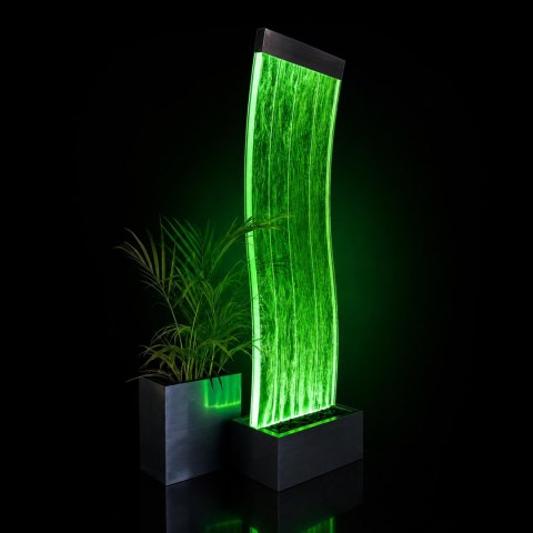 Wolnostojąca Ściana Ścianka Wodna Bąbelkowa Fontanna LED Kolory 183x50x28cm