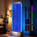 Wolnostojąca Ściana Ścianka Wodna Bąbelkowa Fontanna LED RGB 183x50,5x28cm