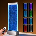 Wolnostojąca Ściana Ścianka Wodna Bąbelkowa Fontanna LED RGB 183x50,5x28cm
