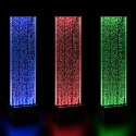 Wolnostojąca Ściana Ścianka Wodna Bąbelkowa Fontanna LED RGB Kolory 150x39x26cm