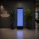 Wolnostojąca Ściana Ścianka Wodna Bąbelkowa Fontanna LED RGB Kolory 150x39x26cm