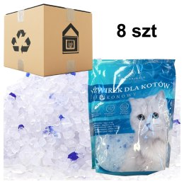 8x Żwirek Silikonowy dla Kota do Kuwety Niezbrylający Bezpyłowy Wydajny