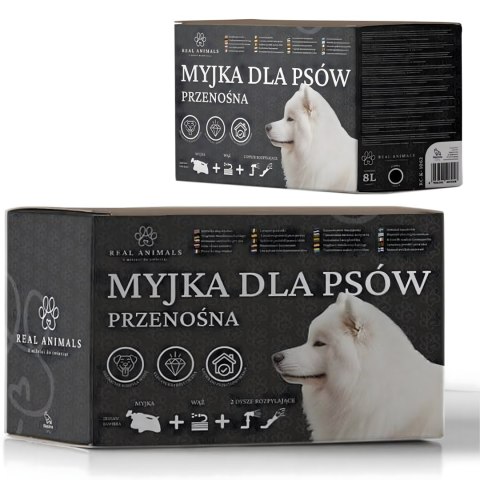 Przenośna Myjka Dla Psa Kota Zwierząt Masażer Szczotka do Kąpieli Ręczna 8L