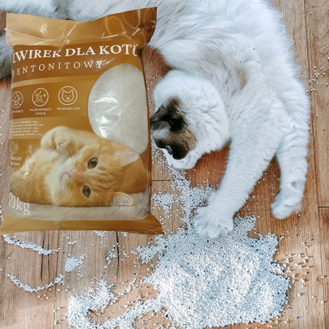Żwirek Bentonitowy Kota Naturalny 20 kg Zbrylający Bezpyłowy Ultrachłonny