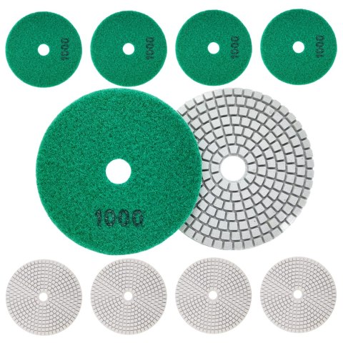 10x Tarcza Diamentowa Polerska 80mm do Szlifowania Gresu Płytek Na Rzep 1000