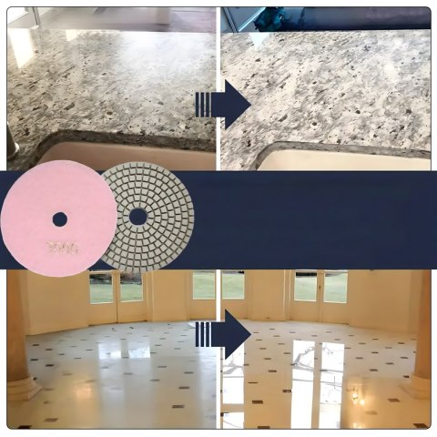 10x Tarcza Diamentowa Polerska 80mm do Szlifowania Gresu Płytek Na Rzep 3000