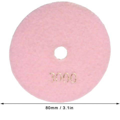 10x Tarcza Diamentowa Polerska 80mm do Szlifowania Gresu Płytek Na Rzep 3000
