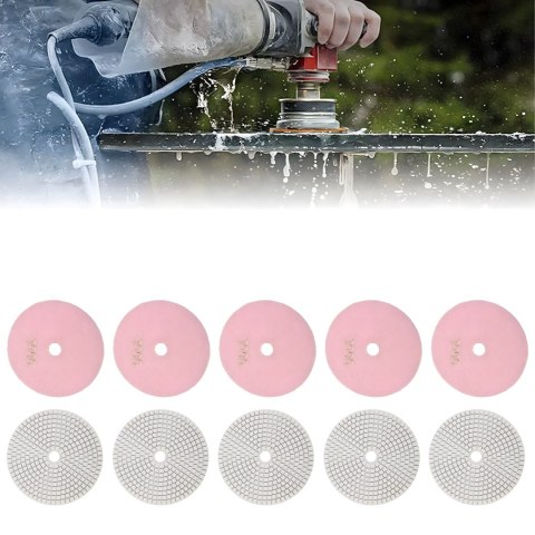 10x Tarcza Diamentowa Polerska 80mm do Szlifowania Gresu Płytek Na Rzep 3000