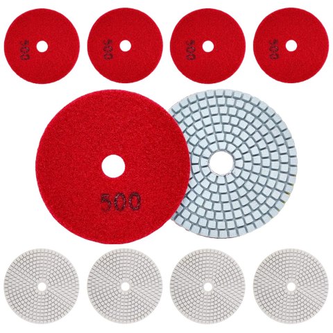 10x Tarcza Diamentowa Polerska 80mm do Szlifowania Gresu Płytek Na Rzep 500