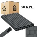 50x Klipsy do Taśmy Ogrodzeniowej Zaczepy Montażowe Osłony Antracyt 19cm 20 szt