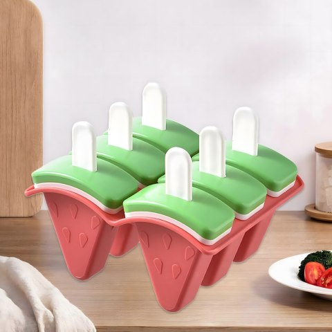 Foremki Forma do Lodów na Patyku Domowe Sorbet Lody Foremka Arbuz 6 szt