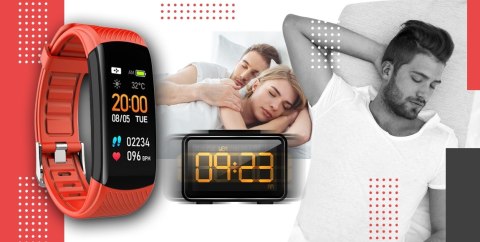 Smartwatch GIEWONT Czarno Czerwony 2 Paski GW200-1