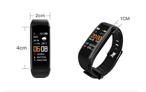 Smartwatch GIEWONT Czarno Fioletowy 2 Paski GW200-3