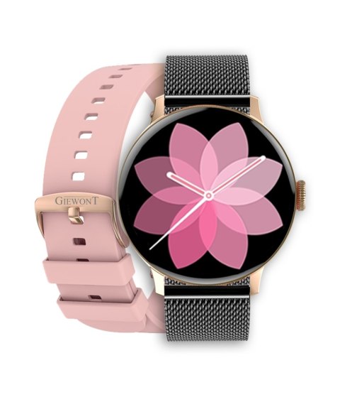 Smartwatch Damski GIEWONT Różowe Złoto Czarny GW330-4