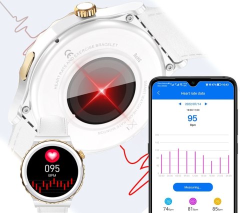 Smartwatch Damski Rubicon RNCE92 PRO White/2 x Pasek SMARUB171