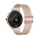 Smartwatch Damski VELTORI VT320-1 Złota Bransoleta + Różowy Pasek Silikonowy