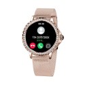 Smartwatch Damski VELTORI VT320-1 Złota Bransoleta + Różowy Pasek Silikonowy