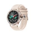 Smartwatch Damski VELTORI VT320-1 Złota Bransoleta + Różowy Pasek Silikonowy