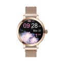 Smartwatch Damski VELTORI VT340-1 Złota Bransoleta + Różowy Pasek Silikonowy