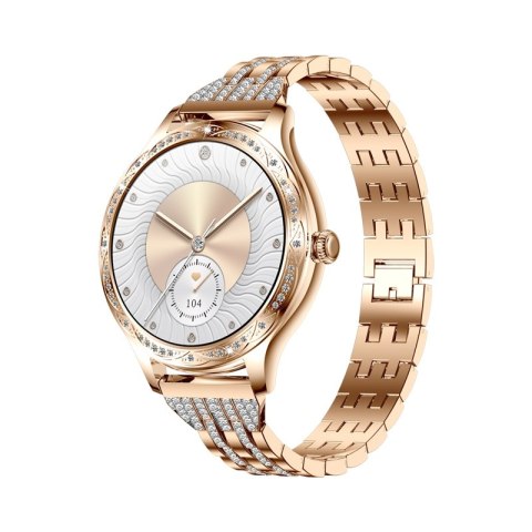 Smartwatch Damski VELTORI VT350-1 Bransoleta Różowe Złoto