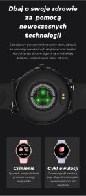Smartwatch Damski GRAVITY GT12-2 Granatowy Pasek Silikonowy + Czarna Bransoleta