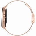 Smartwatch Damski GRAVITY GT12-4 Czarny Pasek Silikonowy + Bransoleta Różowe Złoto