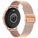Smartwatch Damski GRAVITY GT12-4 Czarny Pasek Silikonowy + Bransoleta Różowe Złoto