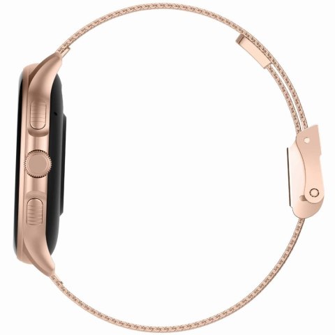 Smartwatch Damski GRAVITY GT12-5 Szary Pasek Silikonowy + Bransoleta Różowe Złoto