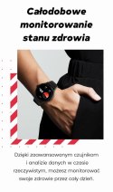 Smartwatch Damski GRAVITY GT12-8 Biały Pasek Silikonowy + Srebrna Bransoleta