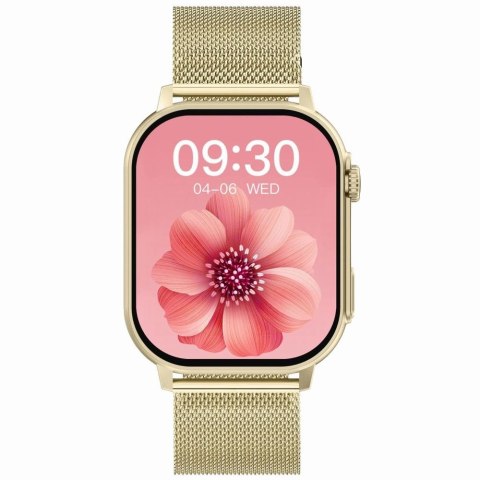 Smartwatch Damski GRAVITY GT15-10 Biały Pasek Silikonowy + Złota Bransoleta