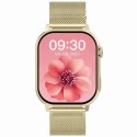 Smartwatch Damski GRAVITY GT15-11 Granatowy Pasek Silikonowy + Złota Bransoleta