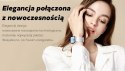 Smartwatch Damski GRAVITY GT15-11 Granatowy Pasek Silikonowy + Złota Bransoleta