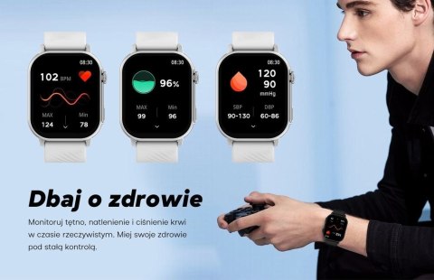 Smartwatch Damski GRAVITY GT15-12 Granatowy Pasek Silikonowy + Czarna Bransoleta