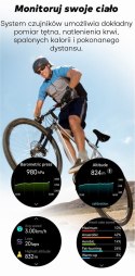 Smartwatch Męski GRAVITY GPS GT24-1 Czarny Pasek Silikonowy + Granatowy Pasek Silikonowy