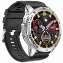 Smartwatch Męski GRAVITY GPS GT24-4 Czarny Pasek Silikonowy + Pomarańczowy Pasek Silikonowy