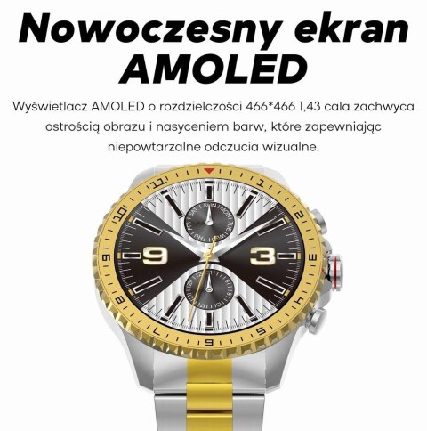 Smartwatch Męski GRAVITY GT16-2 Black / Czarna Bransoleta