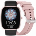 Smartwatch Damski GRAVITY GT18-1 Różowy Pasek Silikonowy + Czarny Pasek