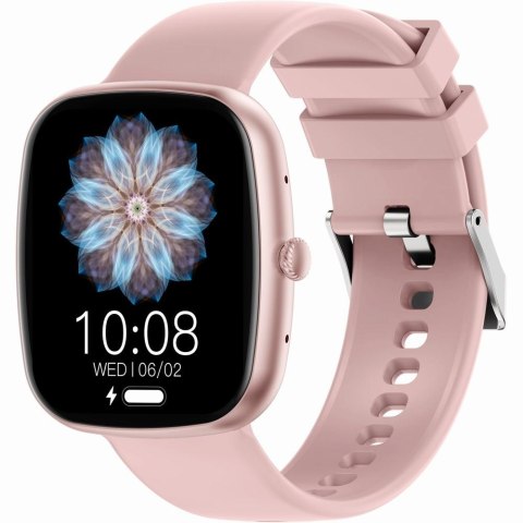 Smartwatch Damski GRAVITY GT18-2 Różowy Pasek Silikonowy + Biały Pasek