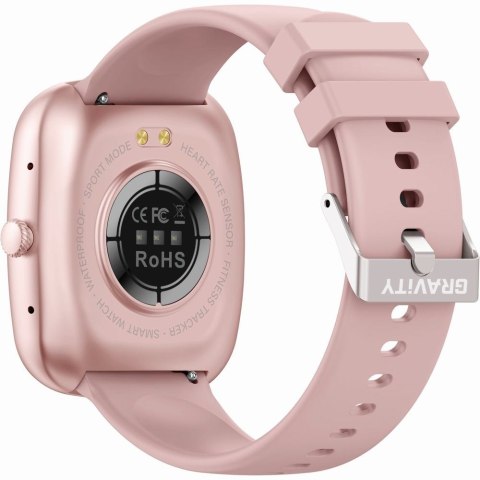 Smartwatch Damski GRAVITY GT18-2 Różowy Pasek Silikonowy + Biały Pasek