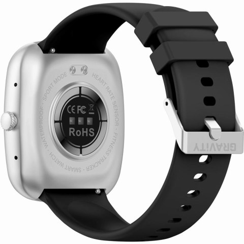 Smartwatch Damski GRAVITY GT18-5 Czarny Pasek Silikonowy + Szary Pasek