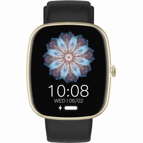 Smartwatch Damski GRAVITY GT18-7 Beżowy Pasek Silikonowy + Czarny Pasek