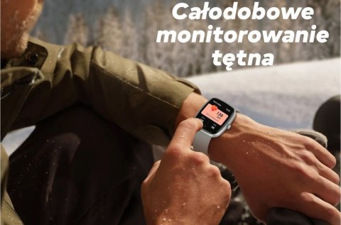 Smartwatch Damski GRAVITY GT18-8 Beżowy Pasek Silikonowy + Biały Pasek