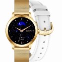 Smartwatch Gravity Biało Złoty 2 Paski GT25-2 PRO