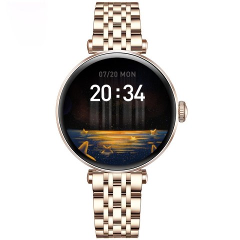 Smartwatch Gravity Różowe Złoto Czarny 2 Paski GT26-6