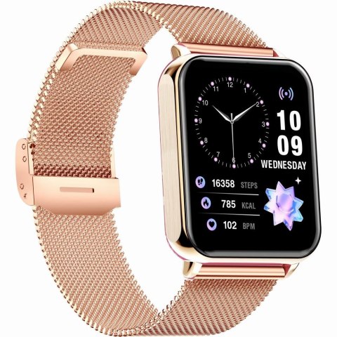 Smartwatch Gravity Różowe Złoto Granatowy 2 Paski GT17-2