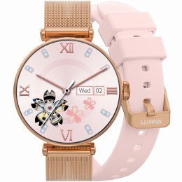 Smartwatch Gravity Różowe Złoto Różowy 2 Paski GT26-1