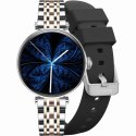 Smartwatch Gravity Srebrno Różowe Złoto Czarny 2 Paski GT26-5