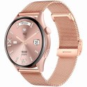 Smartwatch Gravity Różowe Złoto Pasek + Bransoleta GT11-7